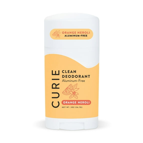 Curie Natural Deodorant Stick, Orange Neroli, Aluminum-Free, for Men and Women, 2 oz