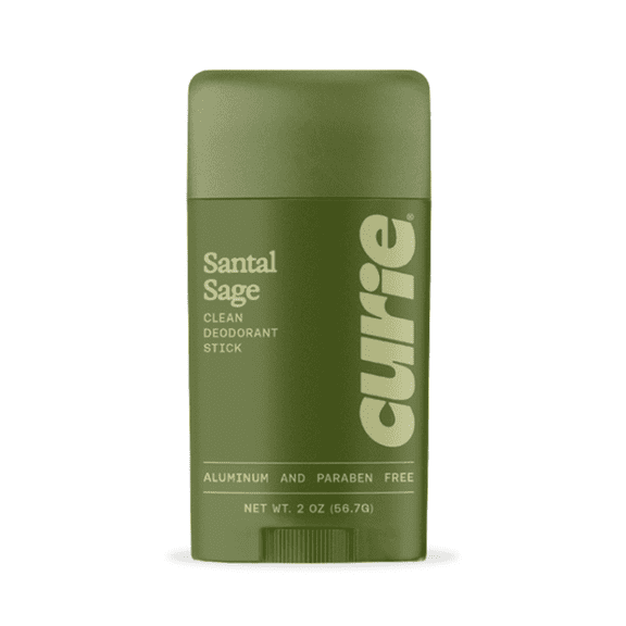 Curie Clean Deodorant Stick, Santal Sage, Aluminum-Free, for Men and Women, 2 oz