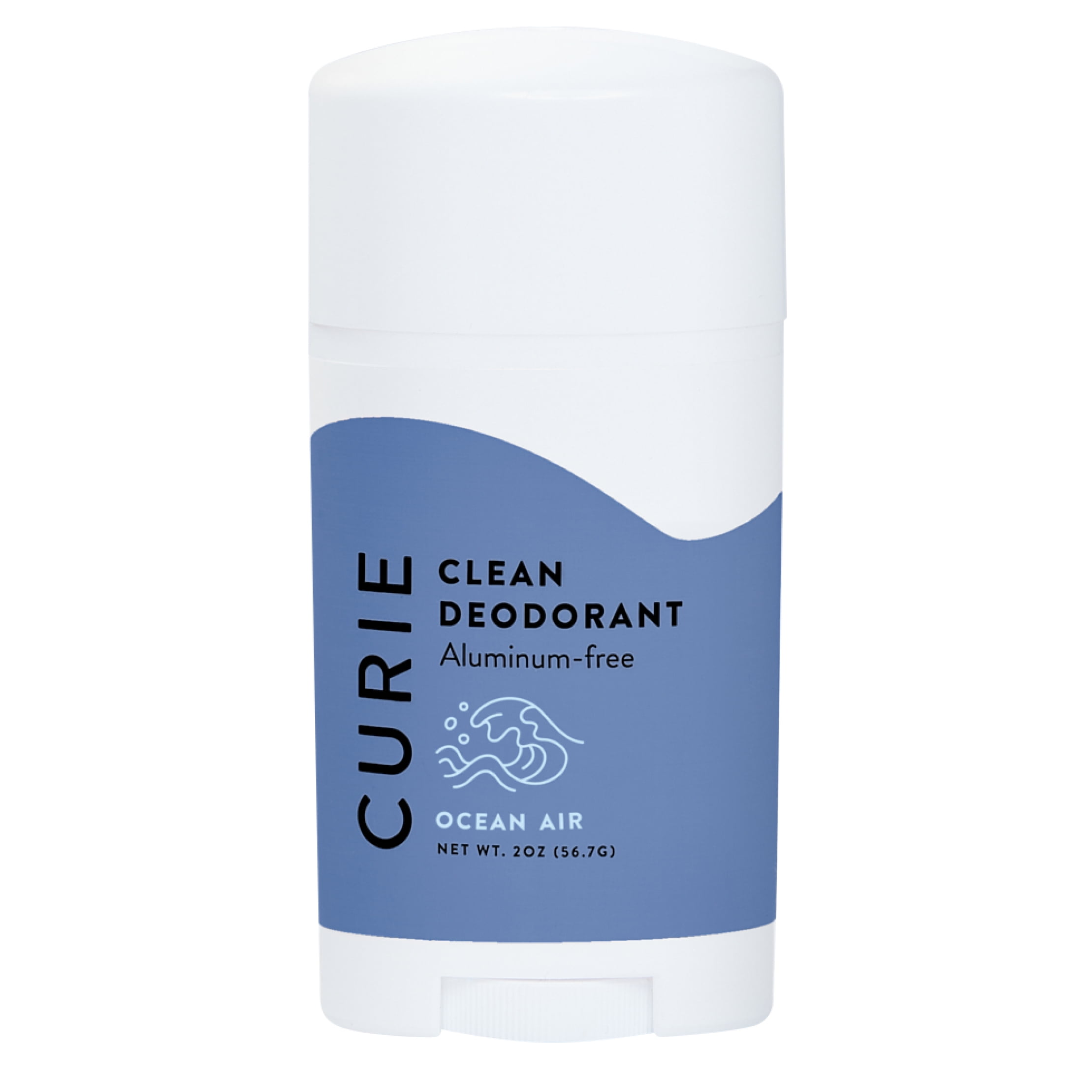 Curie Natural Deodorant Stick, Ocean Air, for Men and Women, Aluminum-Free, 2 oz