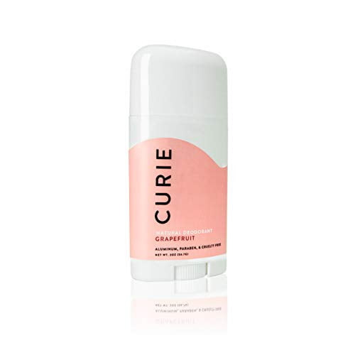 Curie Natural Deodorant Stick for Men and Women, Grapefruit Cassis scent, Aluminum-Free, Paraben-Free, Cruelty-Free, 2 oz