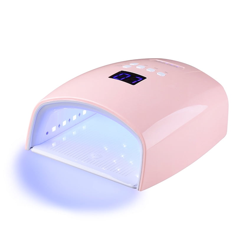 Curing Lamps Manicure Phototherapy Machine Uv Light for Nails Rechargeable Nail Lamp 66w Uv Led Lamp Automatic Sensor (Color :Pink+White light)