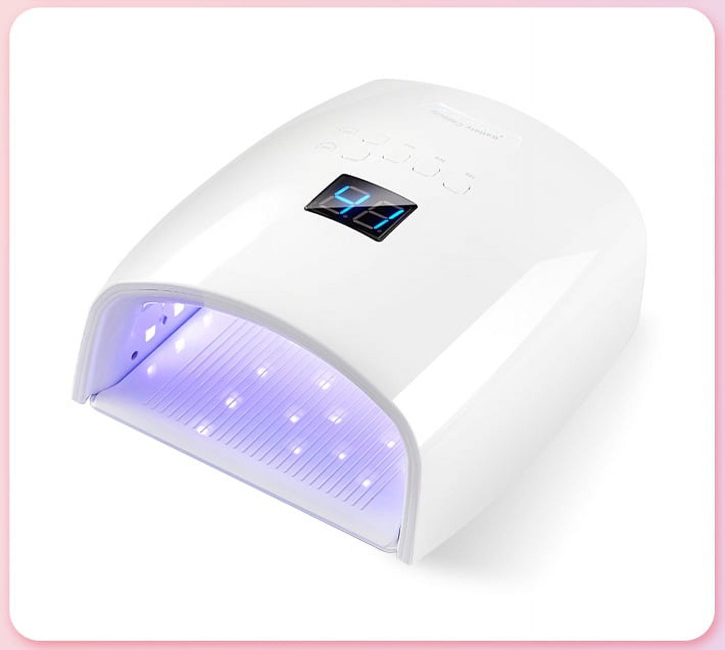 +Curing Lamps Manicure Phototherapy Machine Uv Light for Nails Rechargeable Nail Lamp 66w Uv Led Lamp Automatic Sensor (Color :White+White light)
