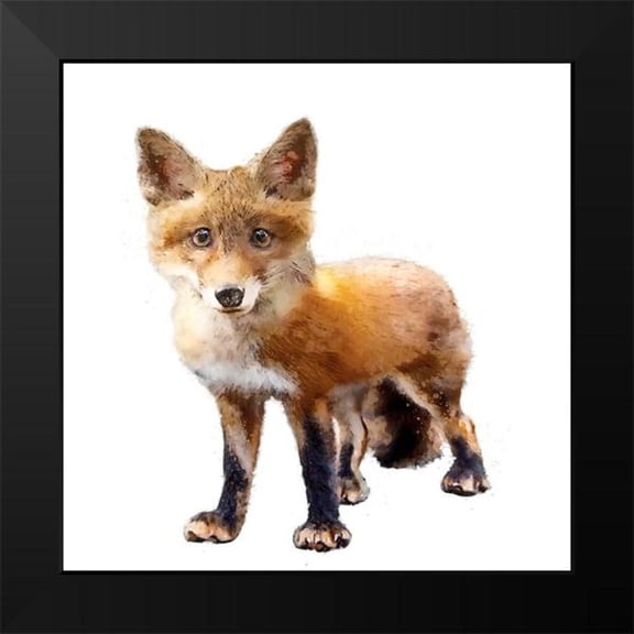 Curinga, Kim 12x12 Black Modern Framed Museum Art Print Titled - Lil Fox Standing