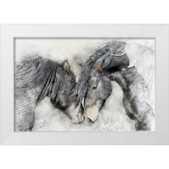Curinga, Kim 14x11 White Modern Wood Framed Museum Art Print Titled - Equine Friendship