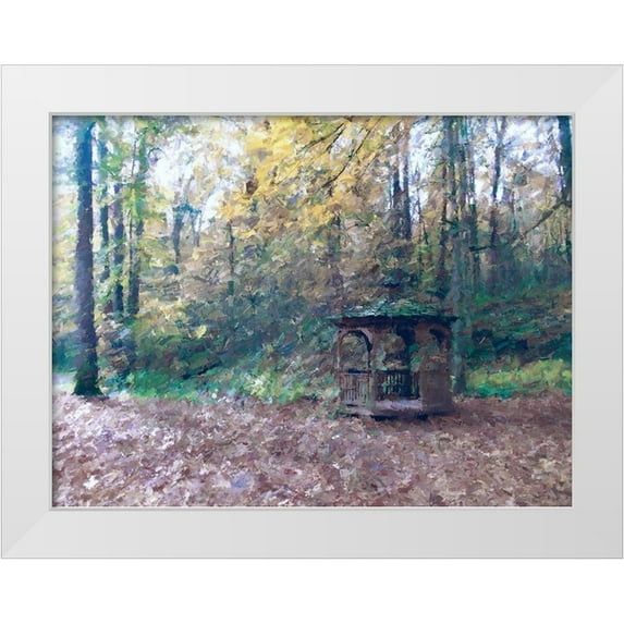 Curinga, Kim 14x12 White Modern Wood Framed Museum Art Print Titled - Woodland Gazebo