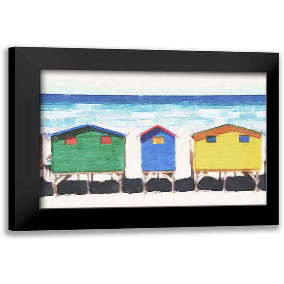 Curinga, Kim 18x13 Black Modern Framed Museum Art Print Titled - Beach Huts