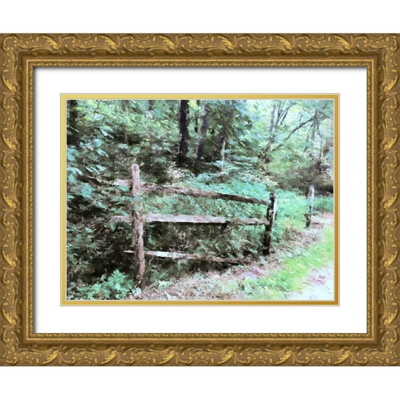 Curinga, Kim 18x15 Gold Ornate Wood Framed with Double Matting Museum Art Print Titled - Abandoned Fence