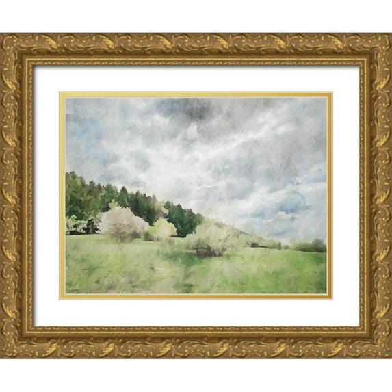 Curinga, Kim 24x19 Gold Ornate Wood Framed with Double Matting Museum Art Print Titled - Trees in Bloom