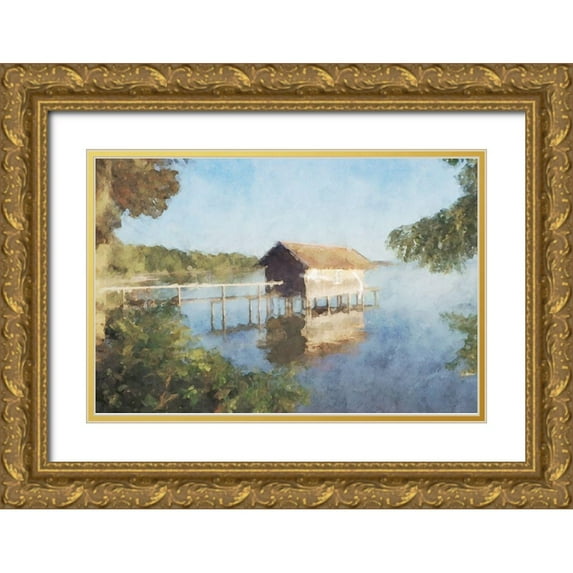 Curinga, Kim 32x23 Gold Ornate Wood Framed with Double Matting Museum Art Print Titled - Lodge Series #4