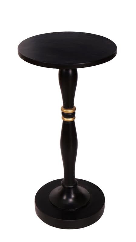 Curio Creations Solid Black Color Drink Table for Living Room Corner ...