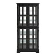 thumbnail image 1 of Curio Display Cabinet, Antique Display Cabinet with Glass Doors Adjustable Shelves for Collectibles Four Door Design Vintage Showcase for Home or Office Antique Display Case E26 Bulb Included (Black), 1 of 12