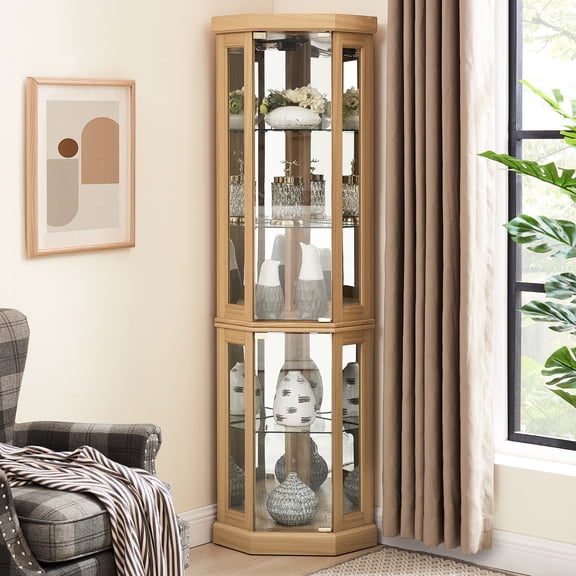 Curio cabinet with side - hung glass pane doors / Offer an elegant storage option