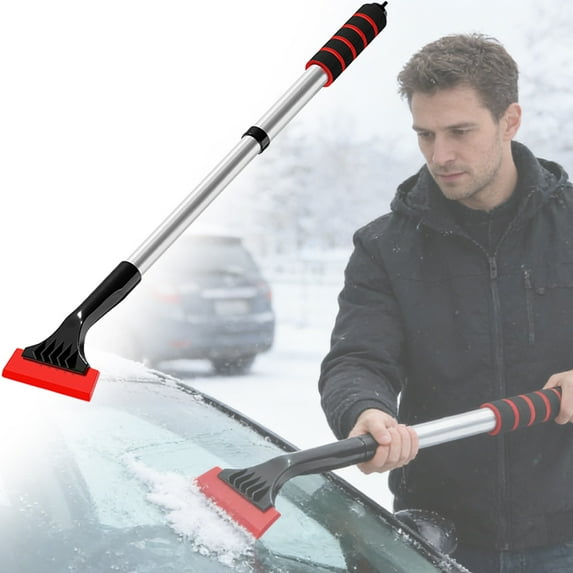 CurioCo Aluminum Alloy Car Shovel Multifunctional Snow Ice Scraper Brush Durable Lightweight Compact Tool For Vehicles