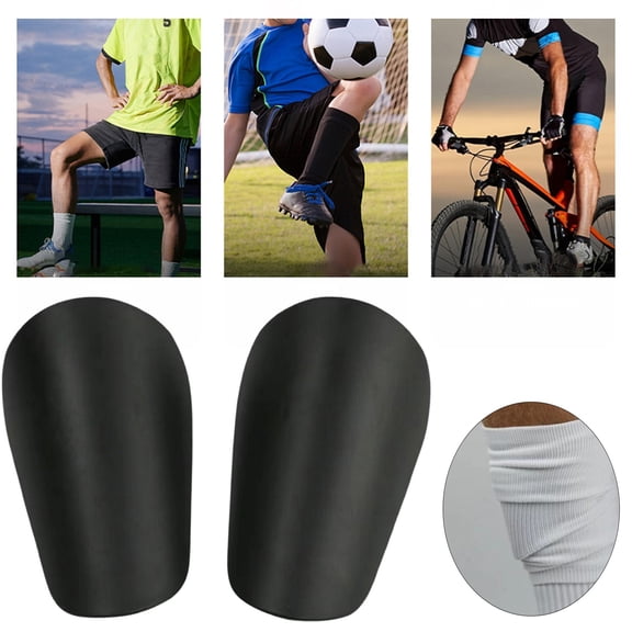 CurioCo Miniature Soccer Shin Guards for Adults Youth Kids, Lightweight Slip-In Football Shin Pads Ergonomic Curved Design Hard Shell Protection for Agility