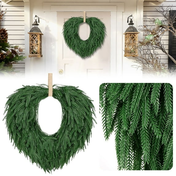 CurioCo Spring Wreath Front Door Decor Weather-Resistant Circular Floral Wreath Courtyard Seasonal Handmade Customizable