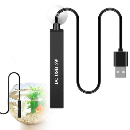 CurioCo USB Aquarium Heater - Submersible Constant Temperature Small Tank Heater for Betta Fish, Nano Tanks, Reptile Water Dishes & Pet Fountains