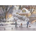 thumbnail image 1 of Curiosities Greeting Cards Shoveling Ice D.R. Laird Hockey Christmas Card, 1 of 2
