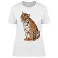 thumbnail image 1 of Curious Bengal Tiger Sitting T-Shirt Women -Image by Shutterstock, Female 3X-Large, 1 of 2