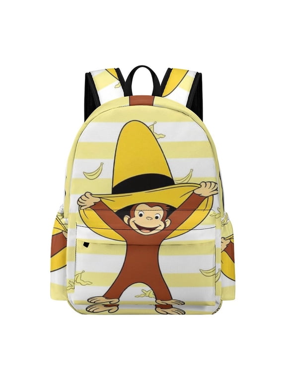 Curious Cartoon Monkey Geor-ge Backpacks Travel Laptop Backpack Lightweight Bookbags Casual Daypack
