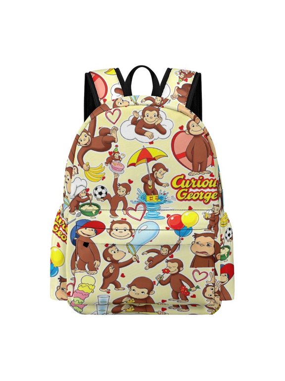 Curious Cartoon Monkey Geor-ge Backpacks Travel Laptop Backpack Lightweight Bookbags Casual Daypack