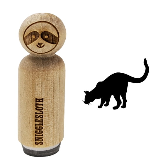 Curious Cat Solid Rubber Stamp for Scrapbooking Crafting Stamping - Mini 1/2 Inch