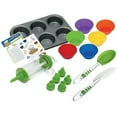 thumbnail image 1 of Curious Chef 16-Piece Cupcake & Decorating Kit for Kids, Dishwasher Safe & BPA-Free Plastic, Real Tools - Non-stick Tin, Liners, Silicone Mixing Spoon, Frosting Spreader, Decorator Tube & More, 1 of 5
