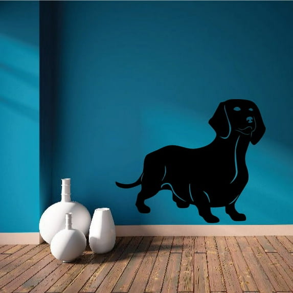 Curious Dachshund Silhouette Decal - 36 Inches
