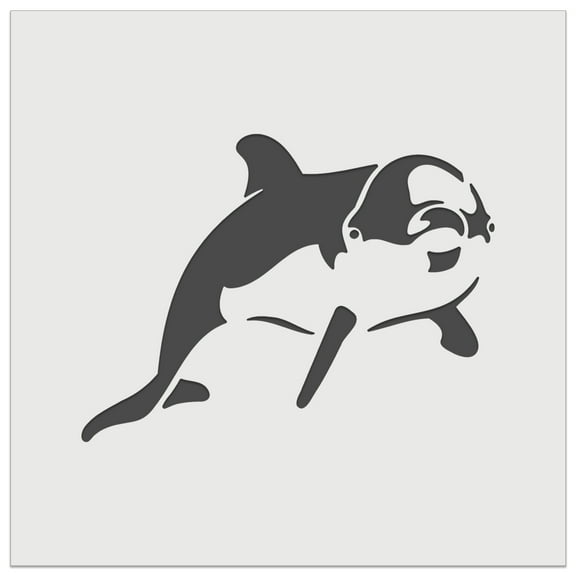 Curious Dolphin DIY Cookie Wall Craft Stencil - 5.5 Inch