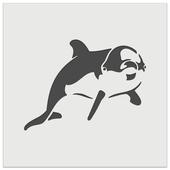 Curious Dolphin DIY Cookie Wall Craft Stencil - 9.0 Inch