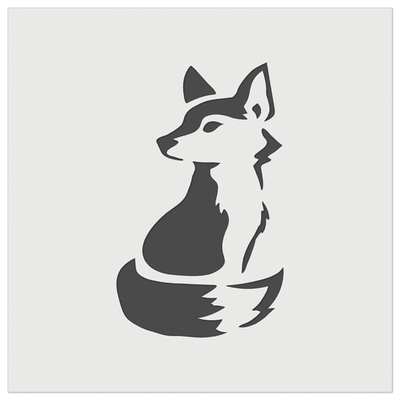 Curious Fox Sitting Looking Back DIY Cookie Wall Craft Stencil - 5.5 Inch
