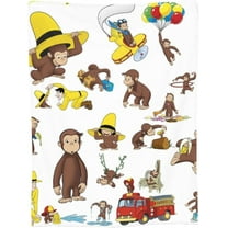 Curious George 3 Plush Throw Blanket Gifts for Fans Girls Boys Women Present Suitable for a variety of settings 40"x50"