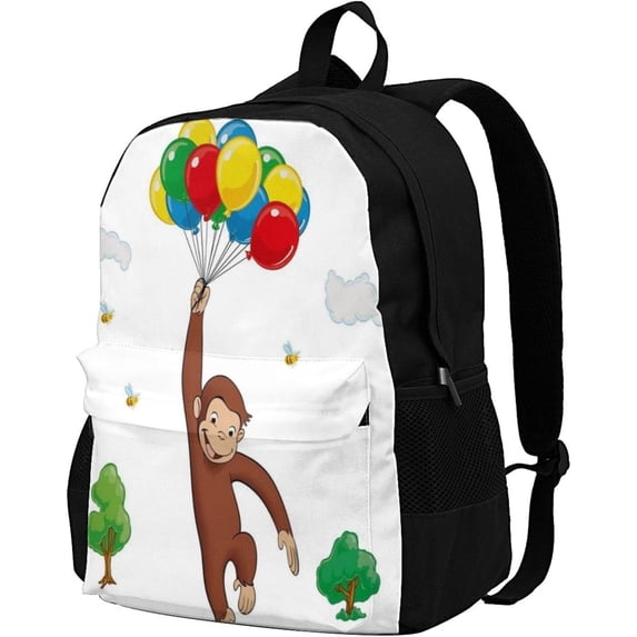 Curious George Backpack Laptop Backpack For Women 3d Printing Large Capacity Casual Daypack One Size