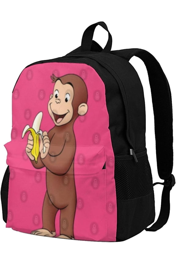 Curious George Backpack Laptop Backpack For Women 3d Printing Large Capacity Casual Daypack One Size