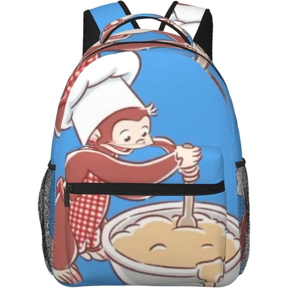 Curious George Backpack School PackS  PC Bags Large Capacity Multifunctional Travel Unisex