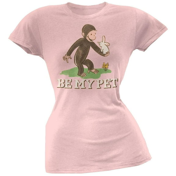 Curious George - Be My Pet Ladies T-Shirt - Medium