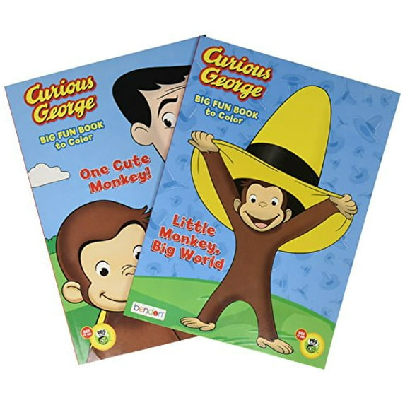 Pre-Owned Curious George Big Fun Book to Color 2 Pack