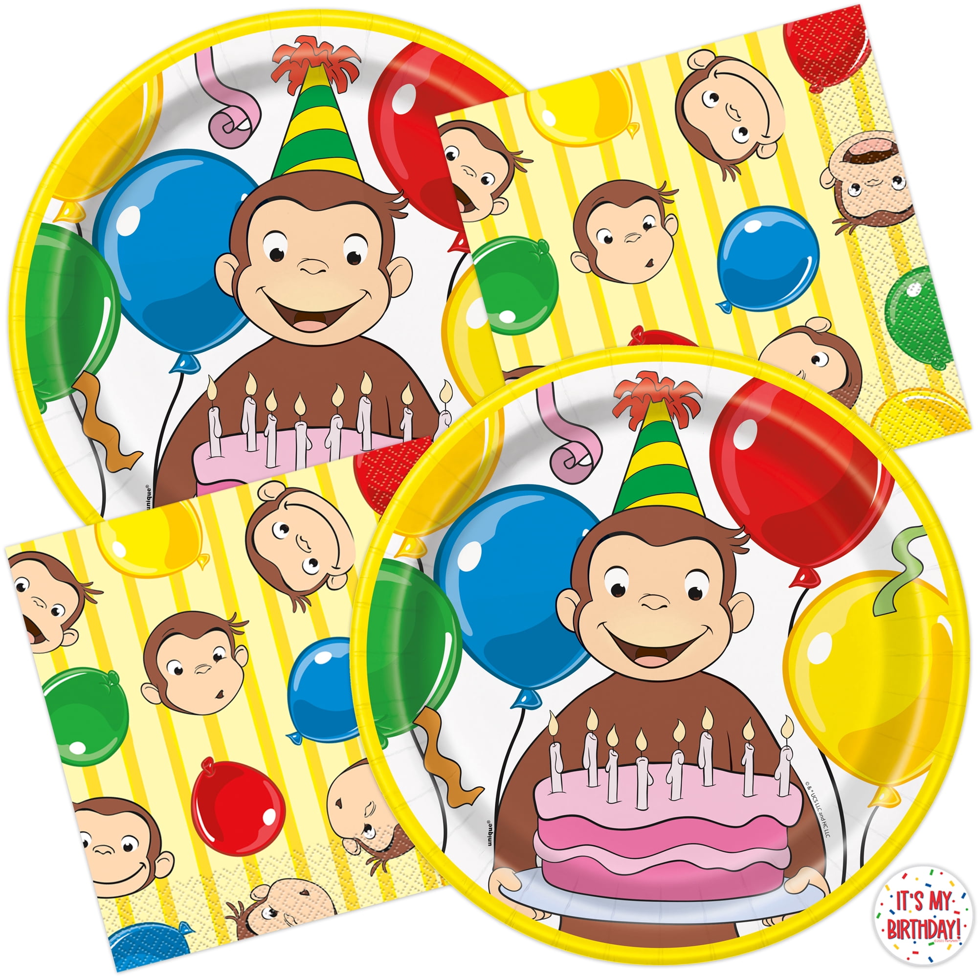 Curious George Birthday Party Supplies & Decorations - Plates, Napkins, Sticker