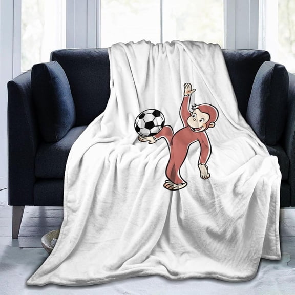 Curious George Blanket Fashion Ultra-Soft Throw Flannel Blankets for Couch Sofa Bed Home Outdoors Decorative Blankets