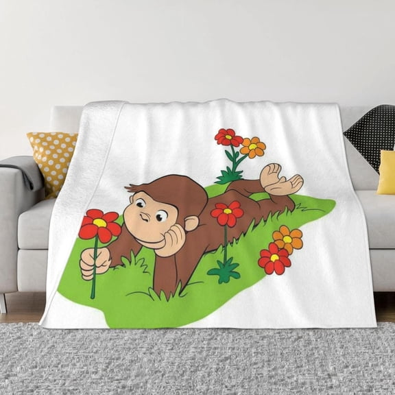 Curious George Blanket Super Soft Air Conditioning Blankets Hemsworth for Bed Sofa Car