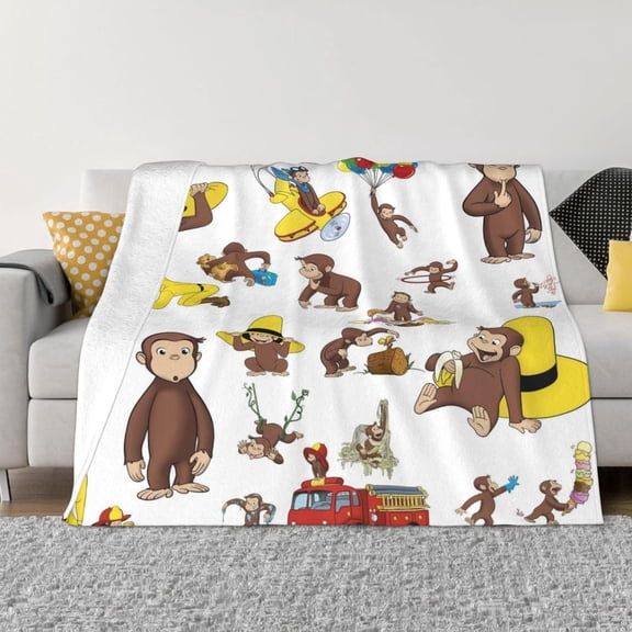 Curious George Blanket Super Soft Air Conditioning Blankets Johansson for Bed Sofa Car