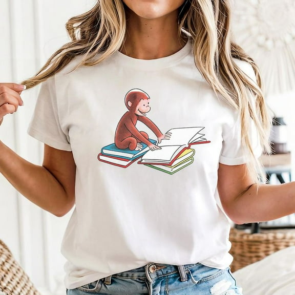 Curious George Book Reading Unisex T-Shirt - Gategoo