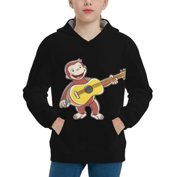Curious George Boys' Hoodie Realistic 3d Print Graphic Hooded Sweatshirts With Drawstring