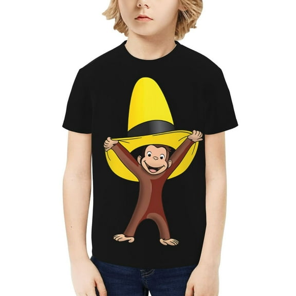 Curious George Boys' Shirt 3D Print Short Sleeve Tee Tshirt for Kids