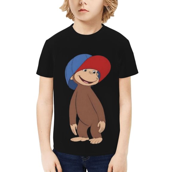 Curious George Boys' Shirt 3D Print Short Sleeve Tee Tshirt for Kids