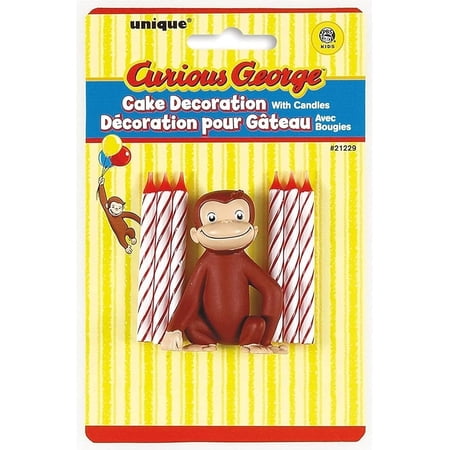 Curious George Cake Topper & Birthday Candles, 7pc