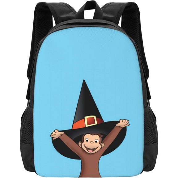 Curious George Casual Backpack Large Capacity Shoulders Bag Daypack for Camping Travel
