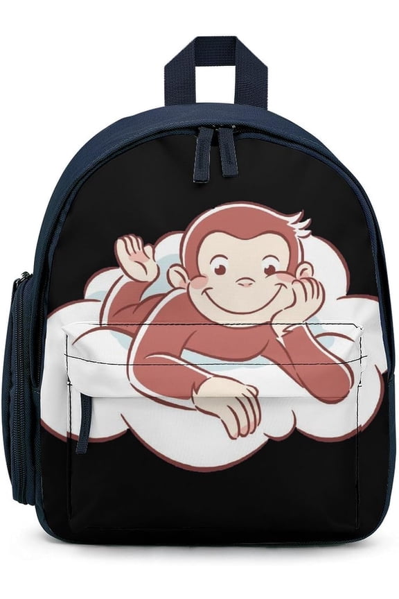Curious George Casual Backpack Large Capacity Shoulders Bag Daypack for Camping Travel