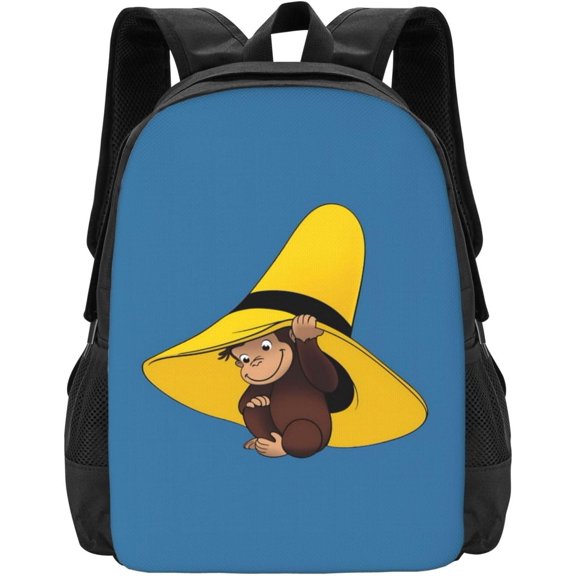Curious George Casual Backpack Large Capacity Shoulders Bag Daypack for Camping Travel