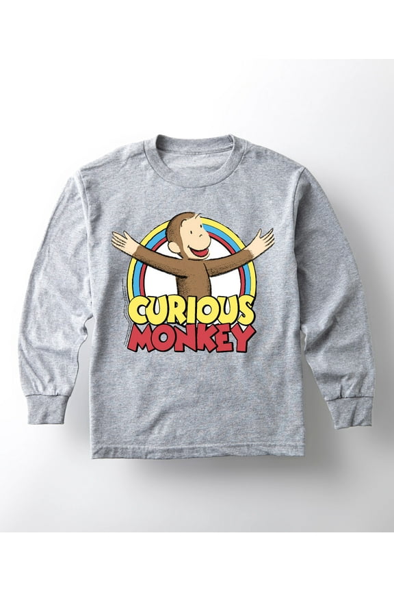 - Classic Cartoons - Curious George - Toddler & Youth Long Sleeve Graphic T-Shirt