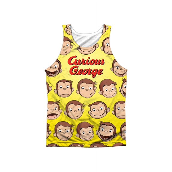 Men's Curious George Curious Faces Mens Tank X-Large White